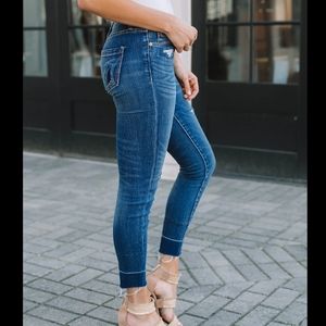 Blank NYC Destroyed Raw Hem Ankle Jeans, Sz 31